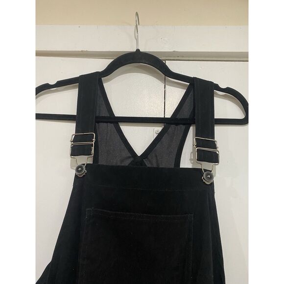 Mimi Maternity Cargo Jumpsuit Black Sz Small Polyester Faux Suede - Picture 3 of 16